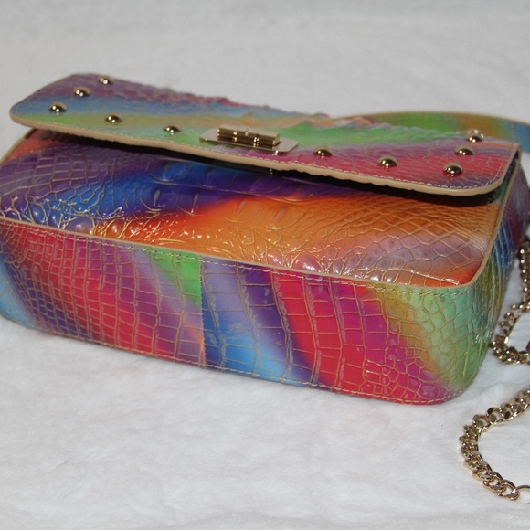 BRAHMIN Rosa Crossbody Shoulder Bag Heart Tassel Charms Rainbow Purse Handbag - Picture 3 of 6